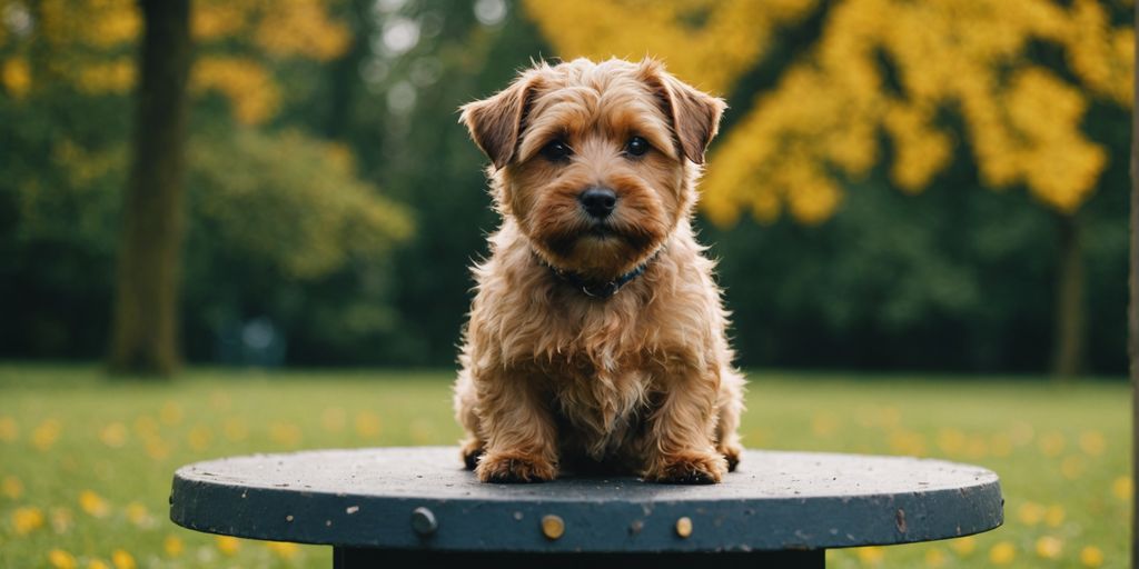 Norfolk-Terrier auf Waage, gesundes Gewicht halten